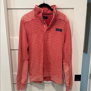 Vineyard Vines Coral Striped Pullover